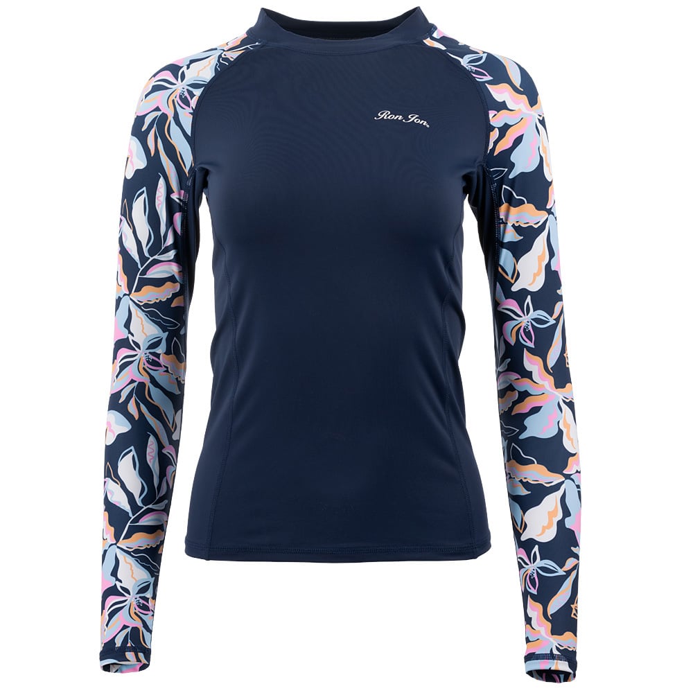 10770075000-ron-jon-navy-womens-kailana-long-sleeve-rash-guard-front