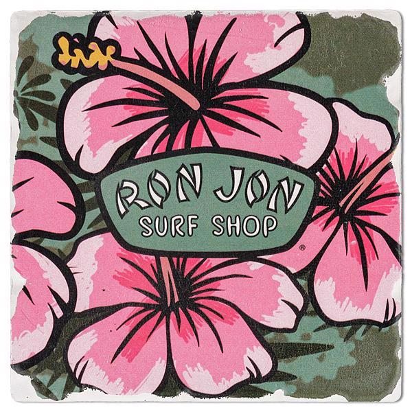 11800371000D-ron_jon_hibiscus_badge_square_coaster